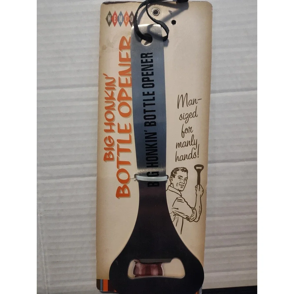 NOS Vintage BIG HONKIN' BOTTLE OPENER Honking STAINLESS STEEL 10 Inches Long 10